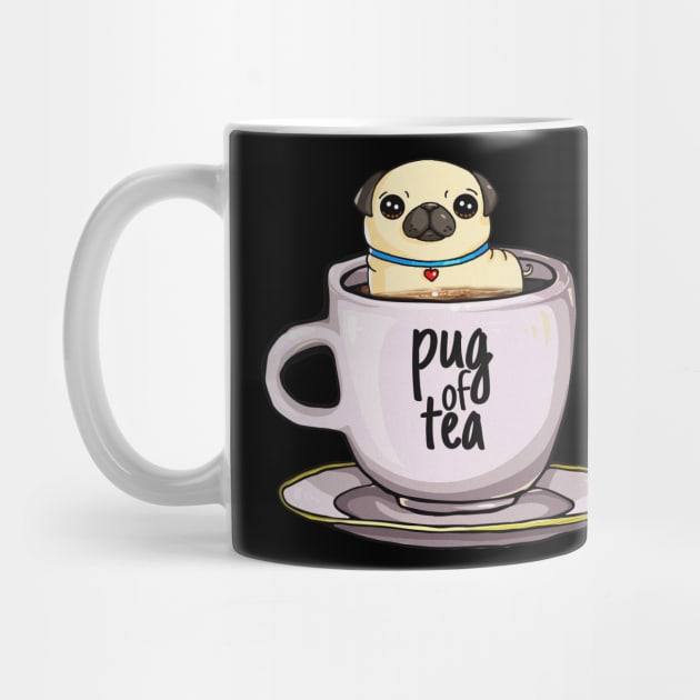 'Pug of Tea' Cute Tea Lover Gift by ourwackyhome